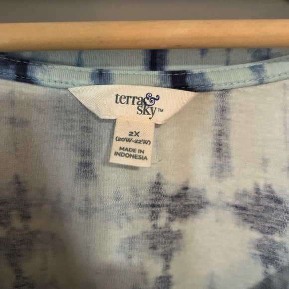 Terra & Sky Blue Tie-Dye Dress - Picture 2 of 5